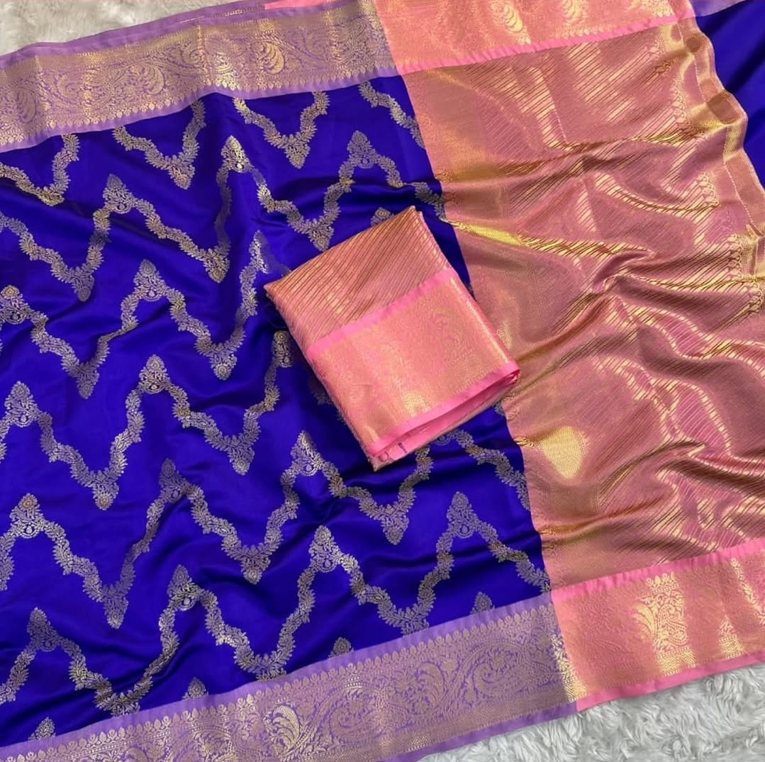 Royal Blue Banarasi Silk Saree