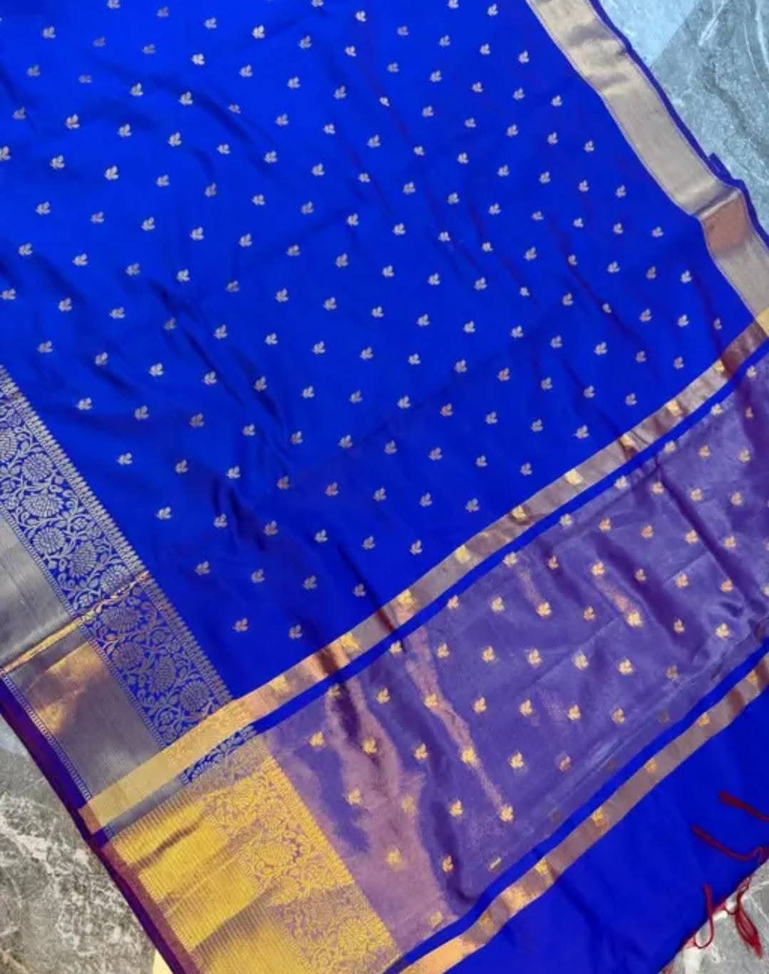 Royal Blue Zari Woven Banarasi Soft Silk Saree